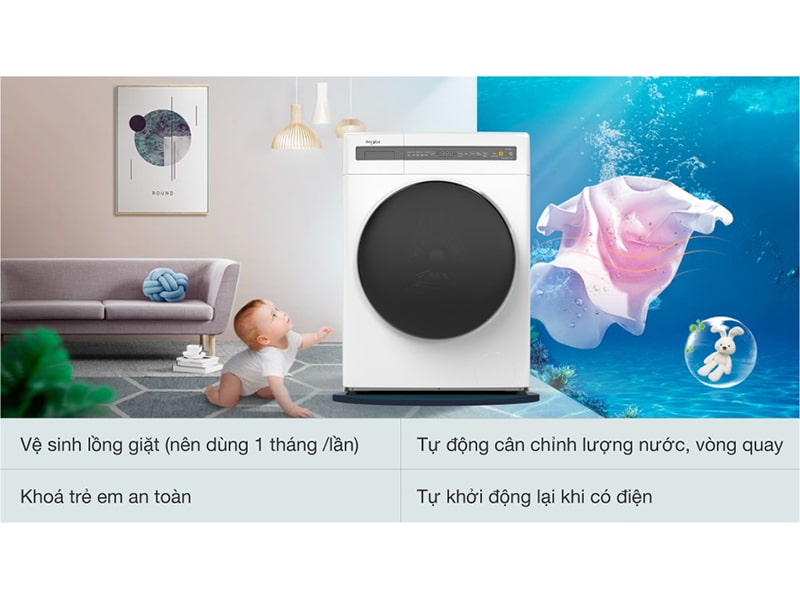 Máy giặt Whirlpool Inverter 8 kg FWEB8002FW 3