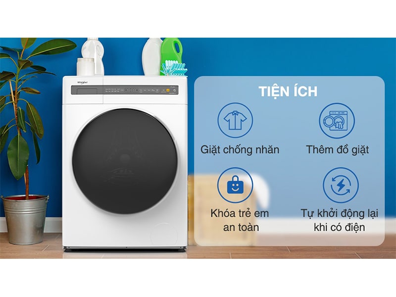 Máy giặt Whirlpool Inverter 9 kg FWEB9002FW 5