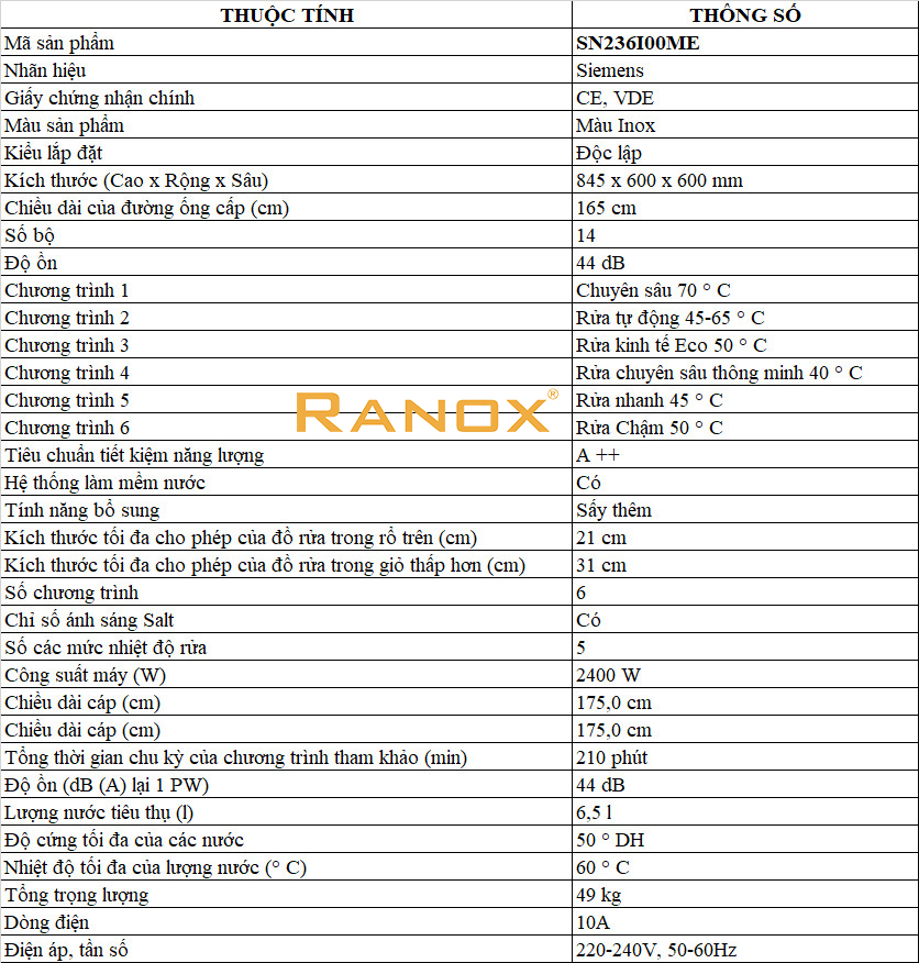 Máy Rửa Bát Siemens SN236I00ME - 06