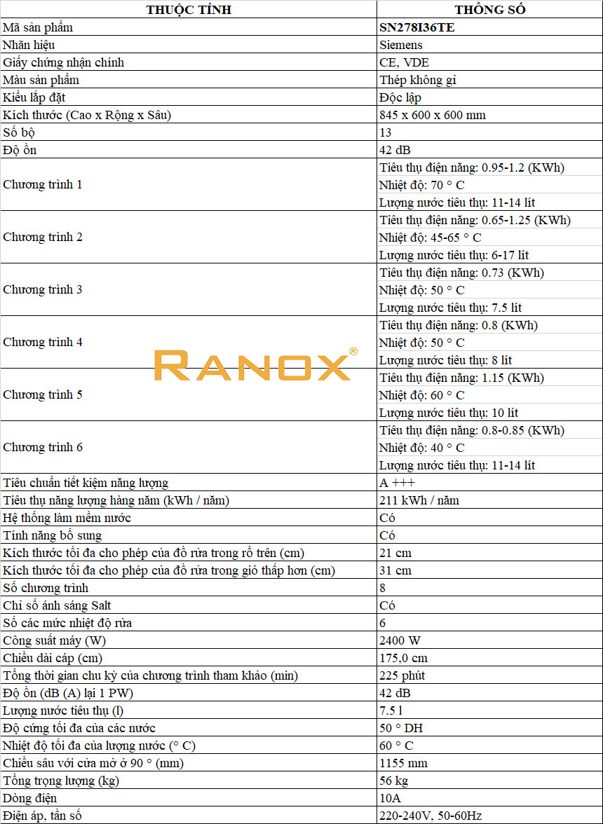 Máy Rửa Bát Siemens SN278I36TE - 08