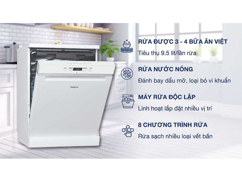 Máy rửa chén độc lập Whirlpool WFC 3C26P 1