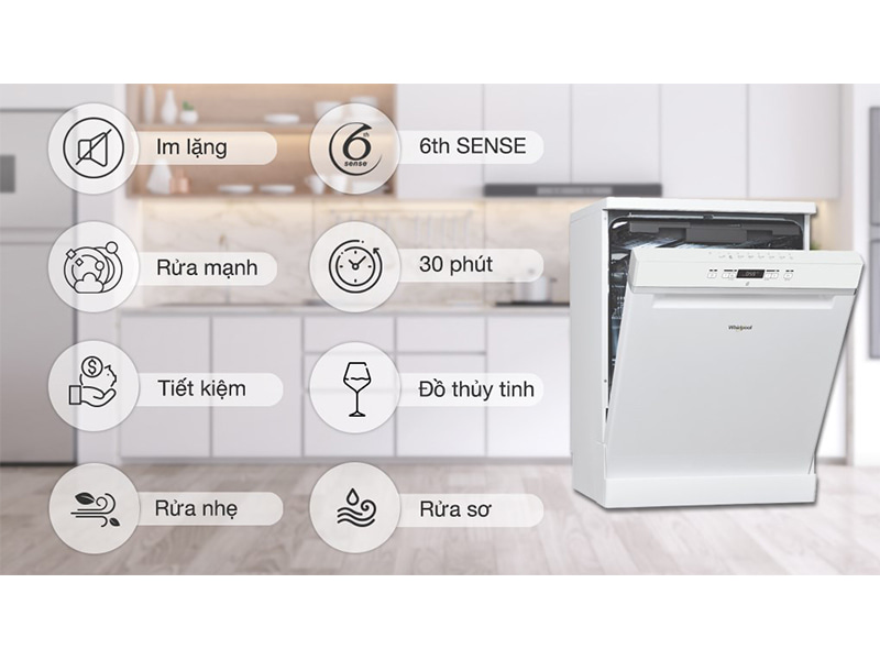 Máy sấy chén độc lập Whirlpool WFC 3C26P 2