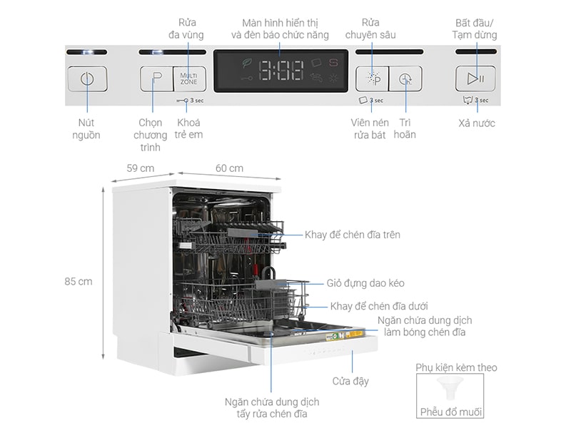 Máy sấy chén độc lập Whirlpool WFC 3C26P 6