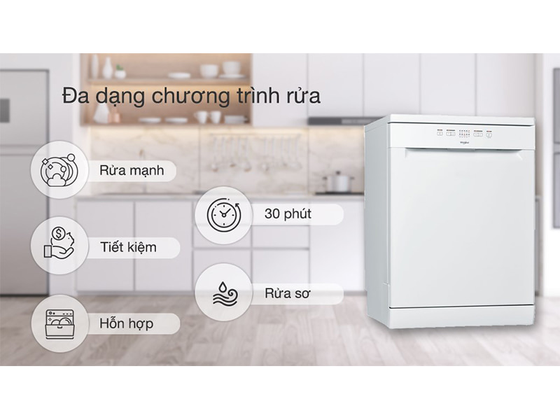 Máy rửa chén Whirlpool WFE 2B19 độc lập 2