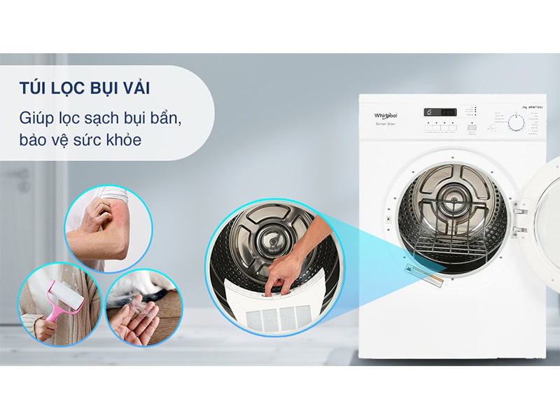Máy sấy thông hơi Whirlpool 7 Kg AWD712S2 4
