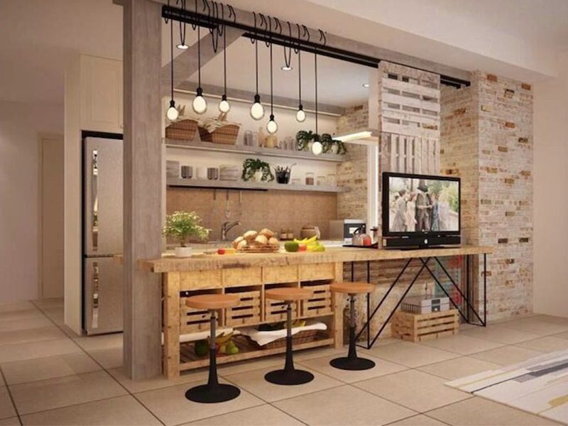 Thiết kế phòng bếp có quầy bar 01