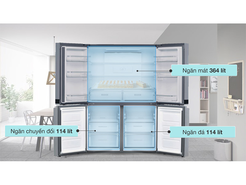 Tủ lạnh 4 cánh Whirlpool WFQ590DBSV 593L 6