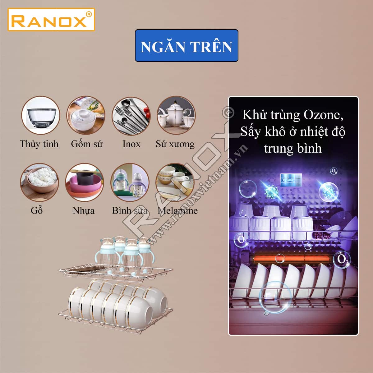 Tủ sấy diệt khuẩn bát đĩa HYUNDAI 138L cao cấp, tự ngắt điện 02