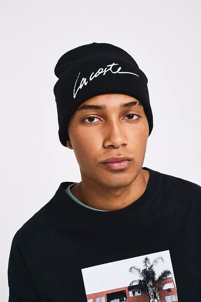 PHỤ KIỆN CHÍNH HÃNG - Mũ Len Lacoste LIVE Black Script Beanie - rb9423c9l