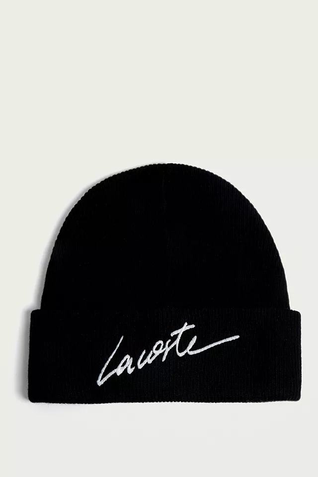 PHỤ KIỆN CHÍNH HÃNG - Mũ Len Lacoste LIVE Black Script Beanie - rb9423c9l