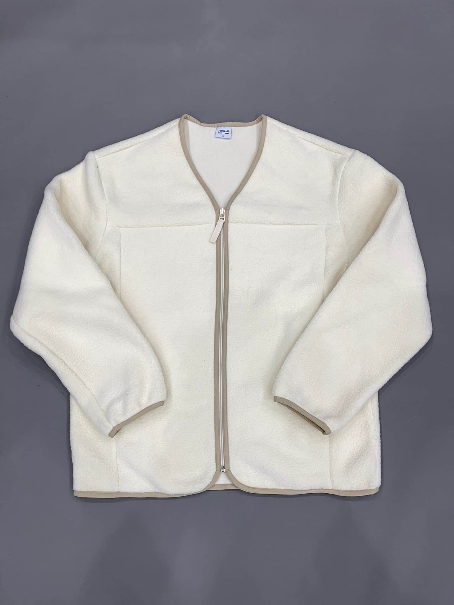 ÁO CARDIGAN - LÔNG CỪU POLHAM CREAM - PHA1TC3200B