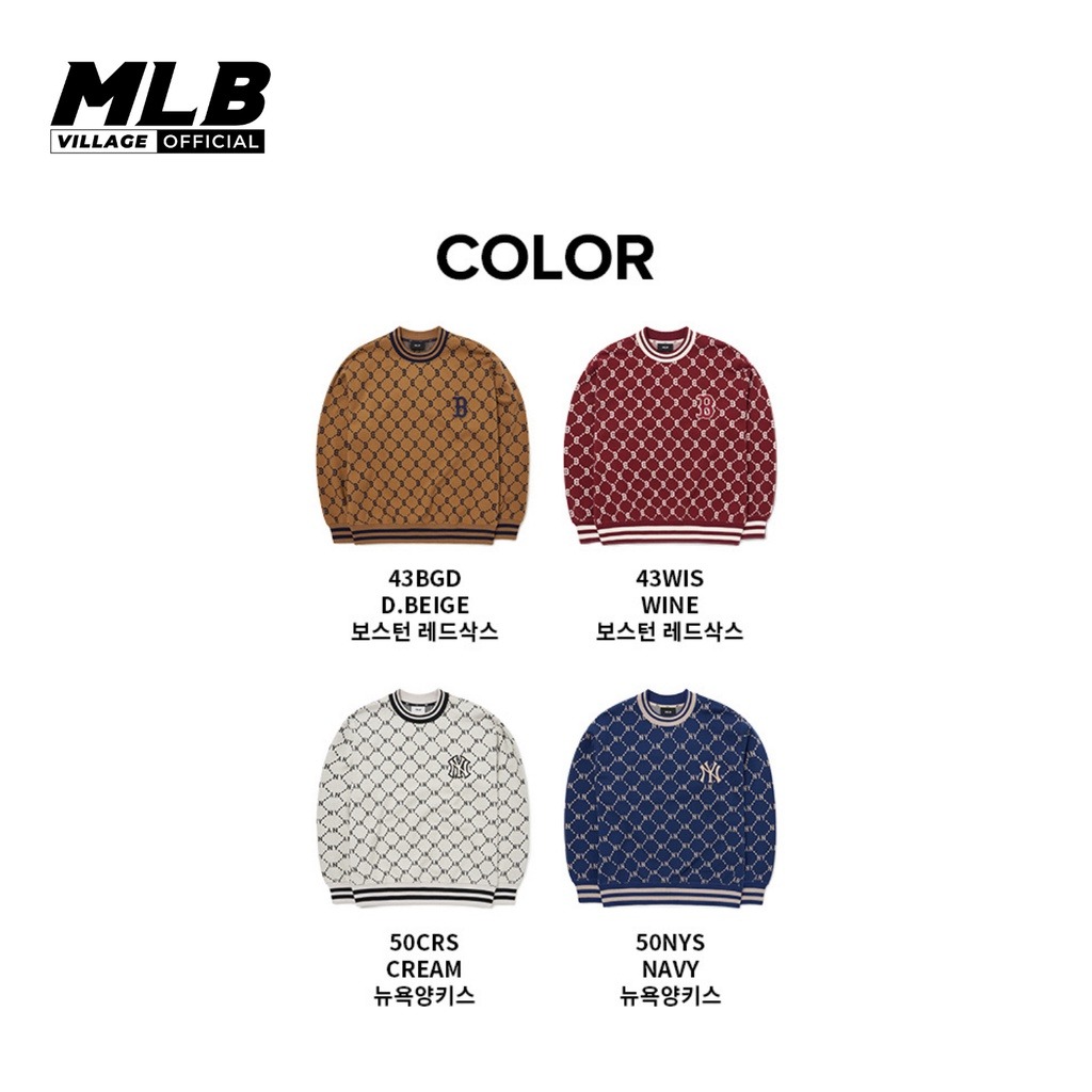 Áo Sweater Chính Hãng - MLB Diamond Monogram Jacquard 