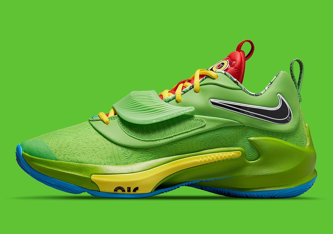 Giày Bóng Rổ Chính Hãng Nike UNO X Zoom Freak 3 Green/Red-Yellow - DC9364-300