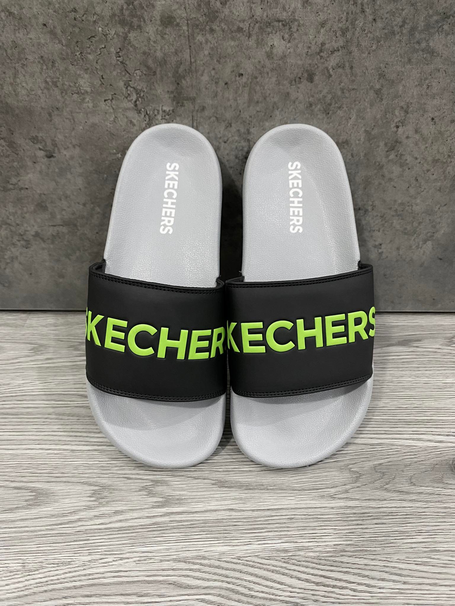 Dép Slide Nam Skechers Men Sport Casual Side Lines 2 Sandals 'Grey/Black' - 8790108-05