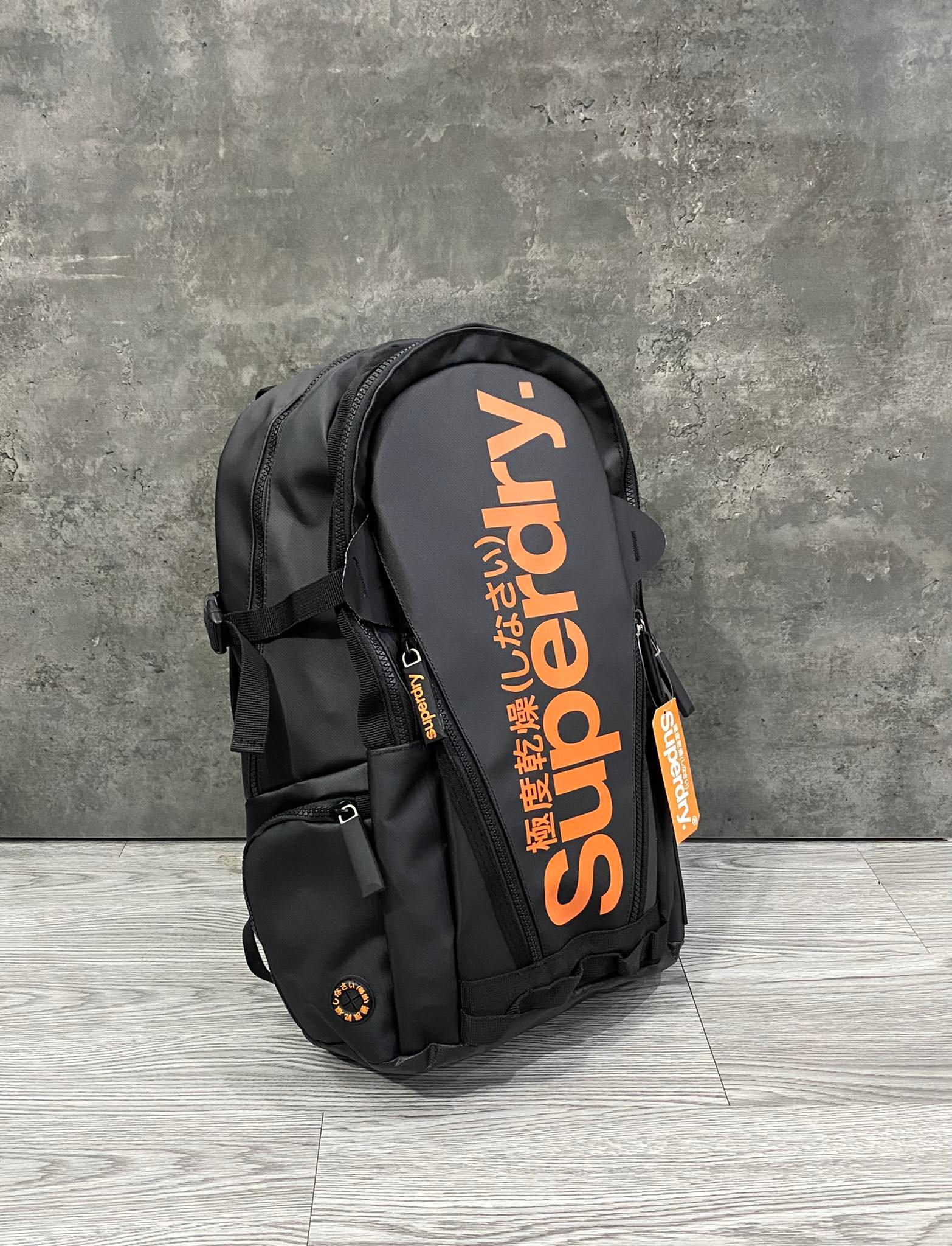 Balo Nam Nữ Superdry Only Tarp Backpack 'Black/Orange' - BLS-05