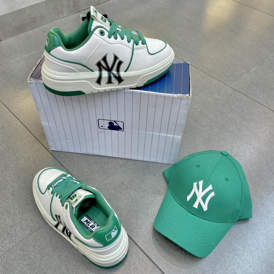 Giày Casual Chính Hãng - MLB Liner Basic New York Yankees 'White/Green' - 3ASXCA12N-50GNS