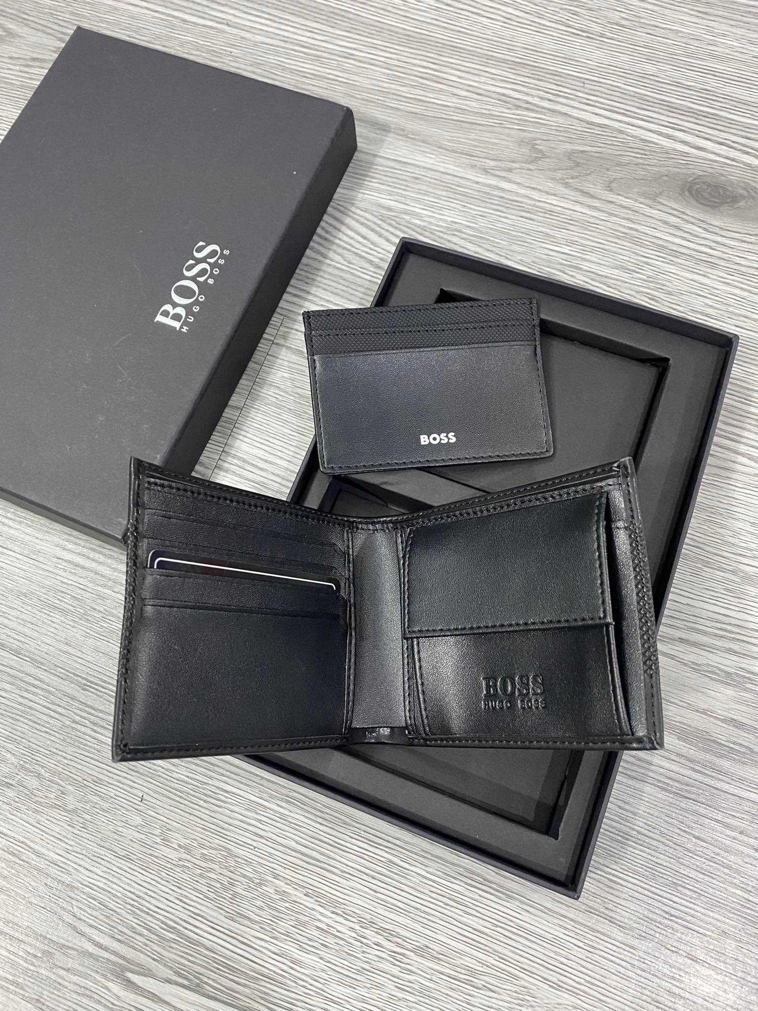 Phụ Kiện Chính Hãng - Set ví Hugo Boss Card Holder 'Black' - SHB-010