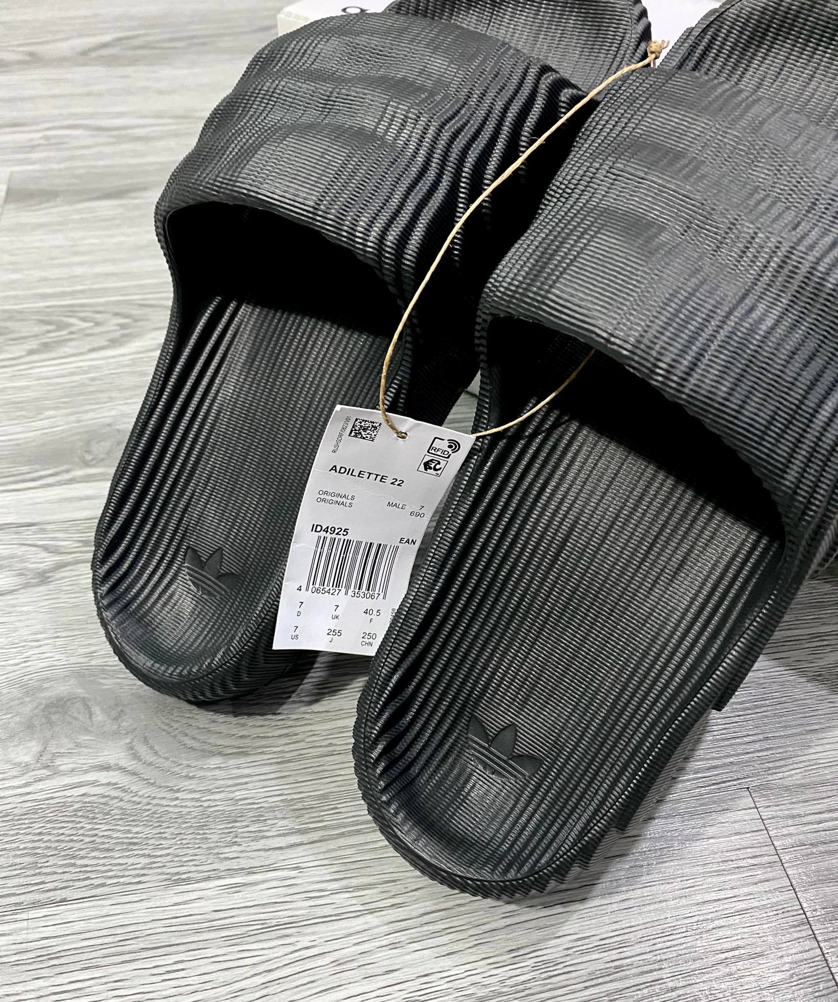 Dép Chính Hãng - Adidas Adilette 22 Slides 'Black'- ID4925