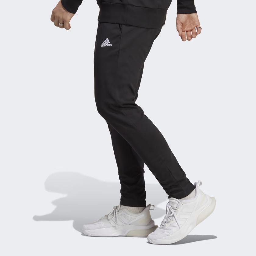 QUẦN DÀI CHÍNH HÃNG - Adidas Essentials Single Jersey Tapered Open Hem Pants Black - IC9409