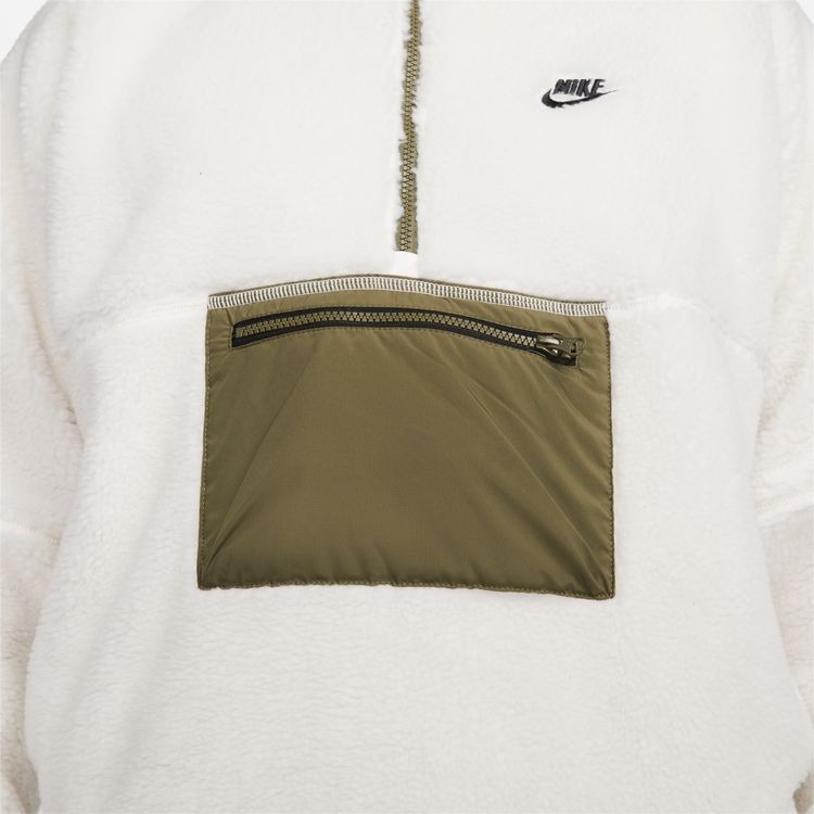 Áo Hoodie Chính Hãng  - Nike Club Winter half-zip fleece jacket 'White olive' -  DQ4881-133