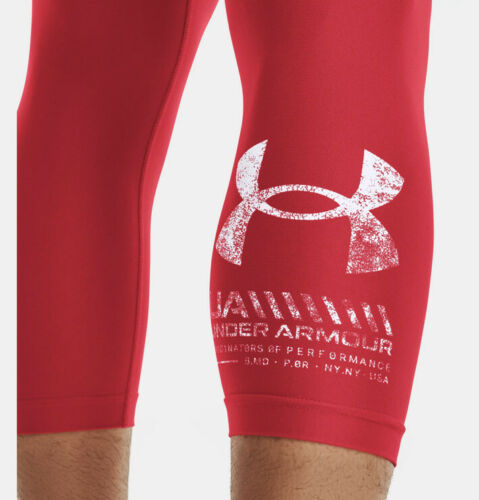 Quần Giữ Nhiệt Nam - Under Armour Men's HeatGear Armour Graphic 3/4 Leggings Red