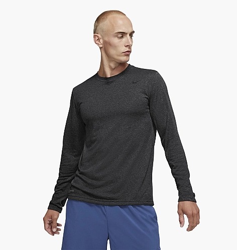 ÁO SWEATER CHÍNH HÃNG - Nike Dri-FIT Men's Long-Sleeve Training T-Shirt 'Grey' - 718837-032