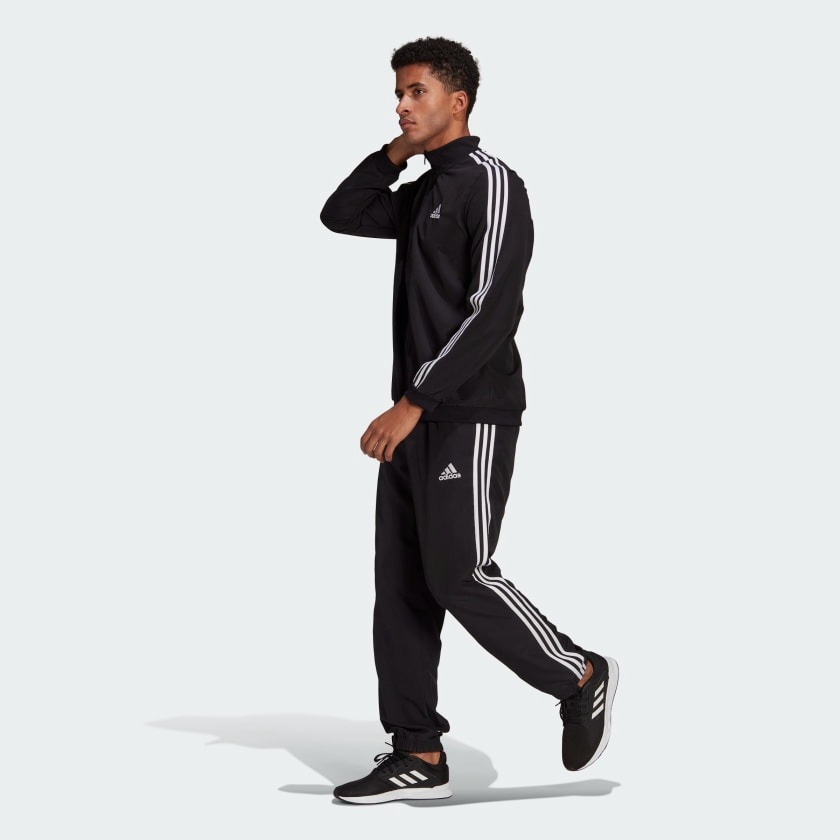 Bộ Thể Thao Nam Chính hãng - Bộ Gió Aeroready Essentials Regular-Fit 3-Stripes Track Suit ''Black'' - GK9950