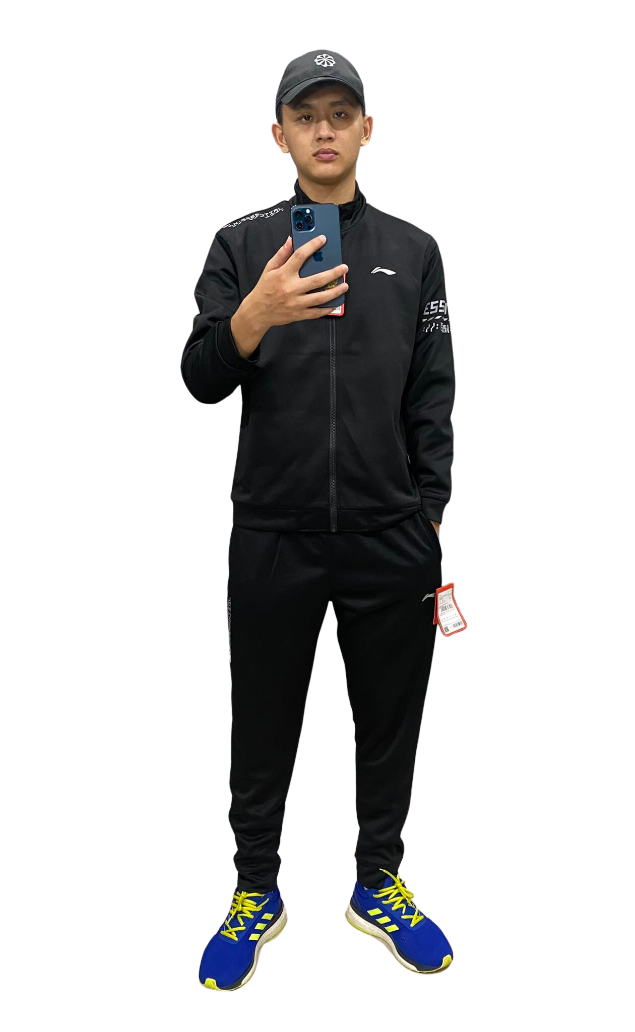 Bộ Thể Thao Chính Hãng - Li-Ning TrackSuit Training Essentials Black/Grey Không Mũ - HL2-011