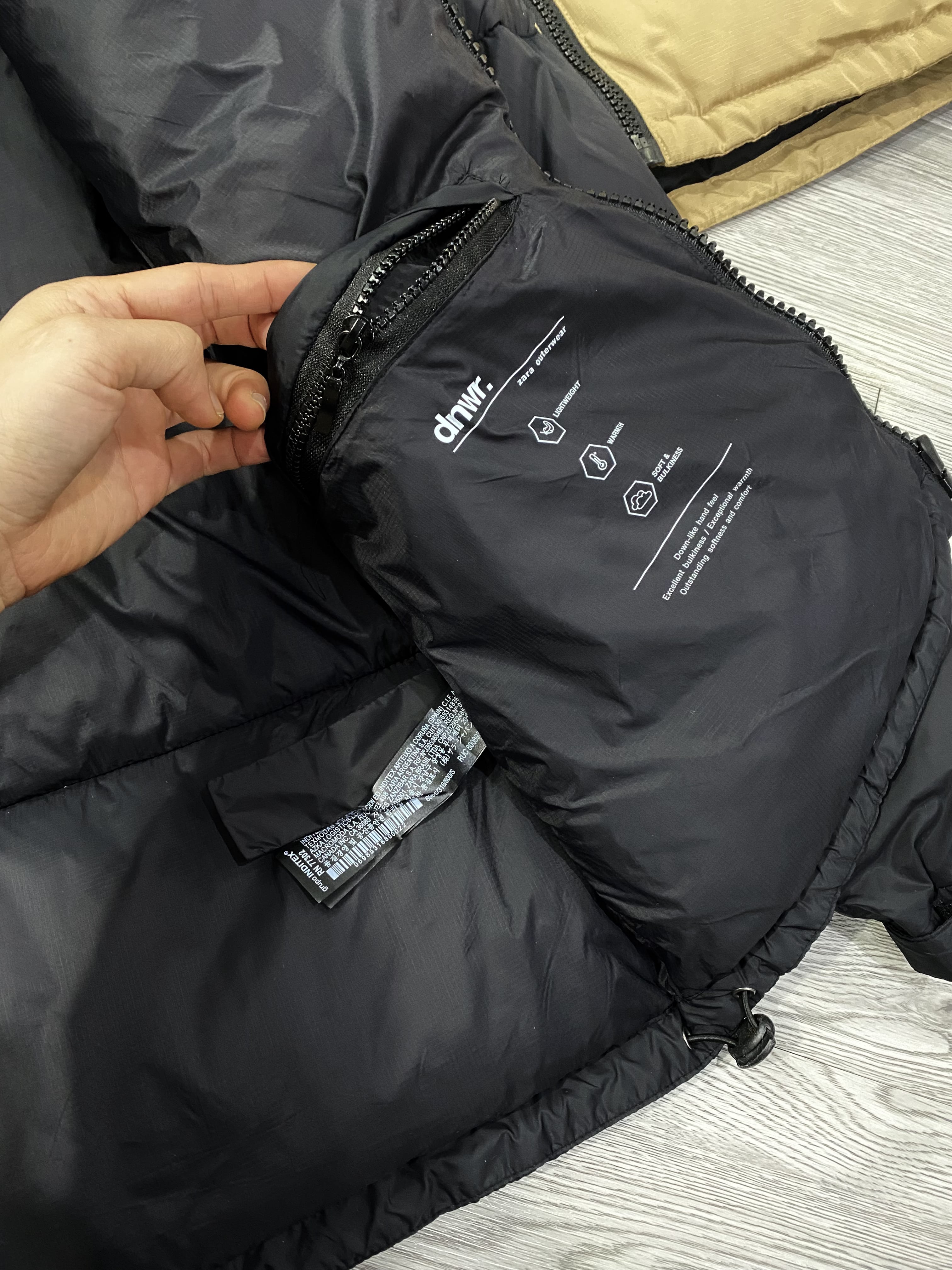 ÁO KHOÁC CHÍNH HÃNG - Ái Khoác Phao Zara ripstop puffer jacket black - 6985/316