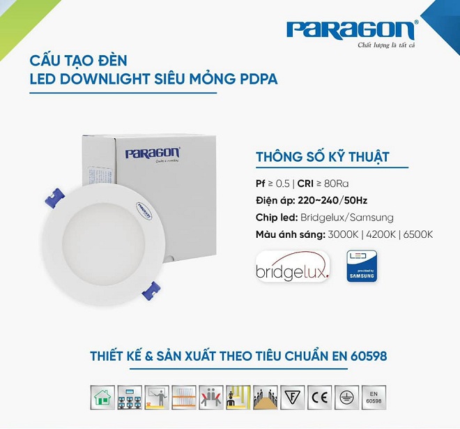 Đèn downlight Led PDPA Paragon