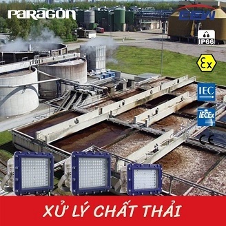 Ứng dụng chiếu sáng đèn phòng chống nổ ELL601 Paragon trong xử lý chất thải