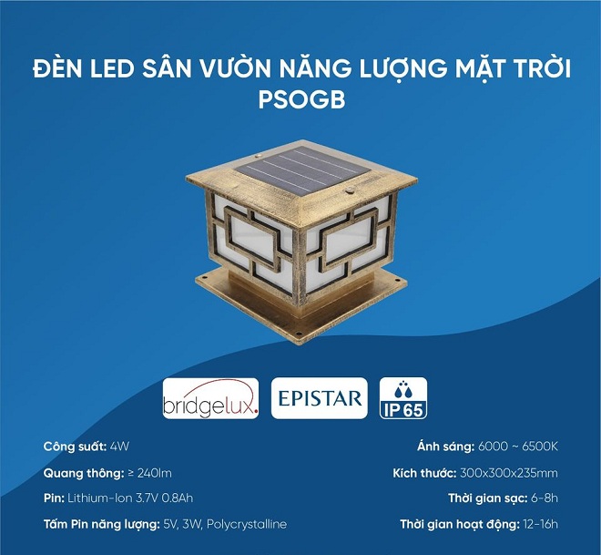 Đèn trụ cổng Led NLMT PSOGB4L Paragon 4W 