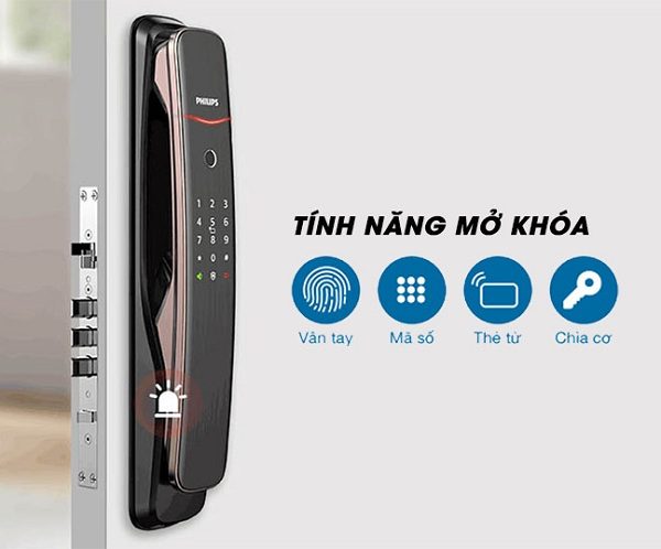 Khóa vân tay Philips có thông báo cảnh báo 