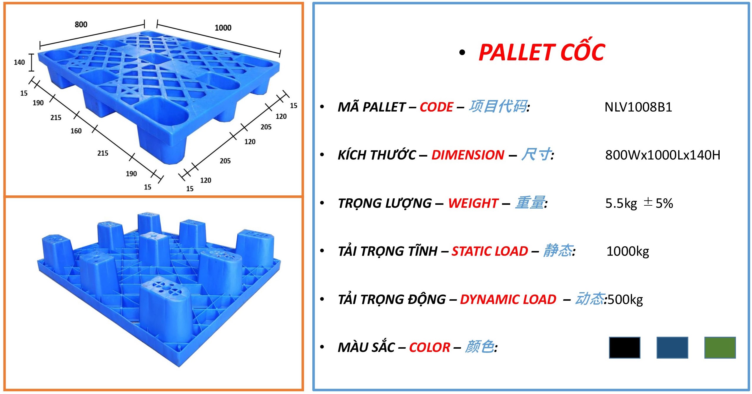 Pallet liền khối NLV1008B1