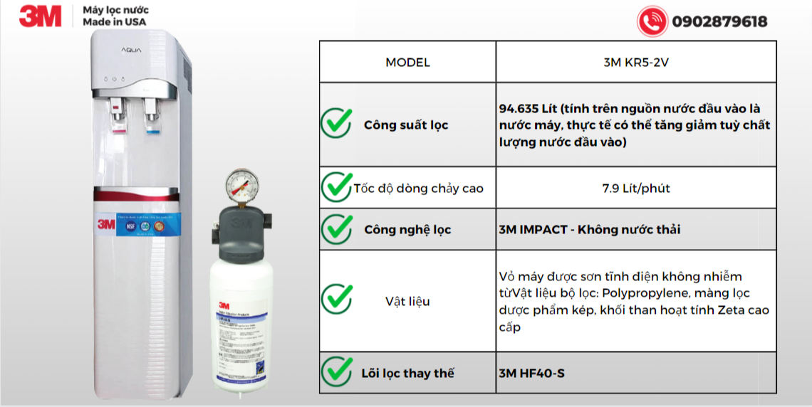 Cây Nước Nóng Lạnh 3M KR5-2V và tính năng hoạt động của máy