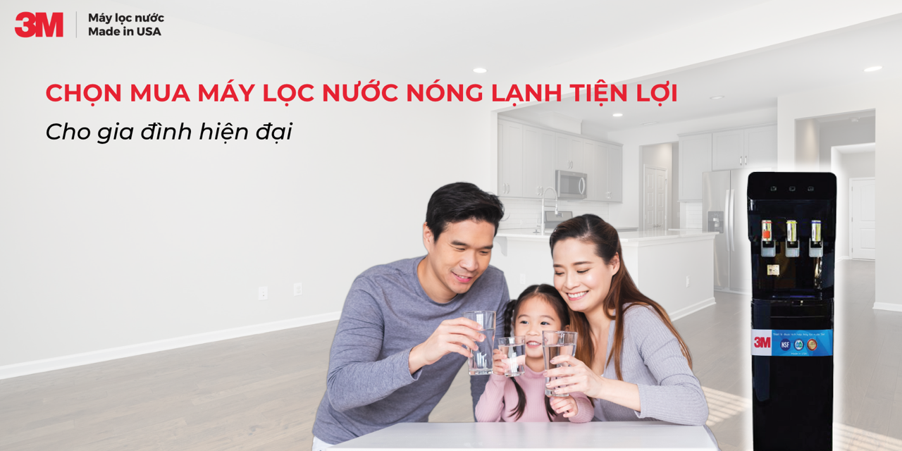 Cây lọc nước uống nóng lạnh 3M dành cho gia đình