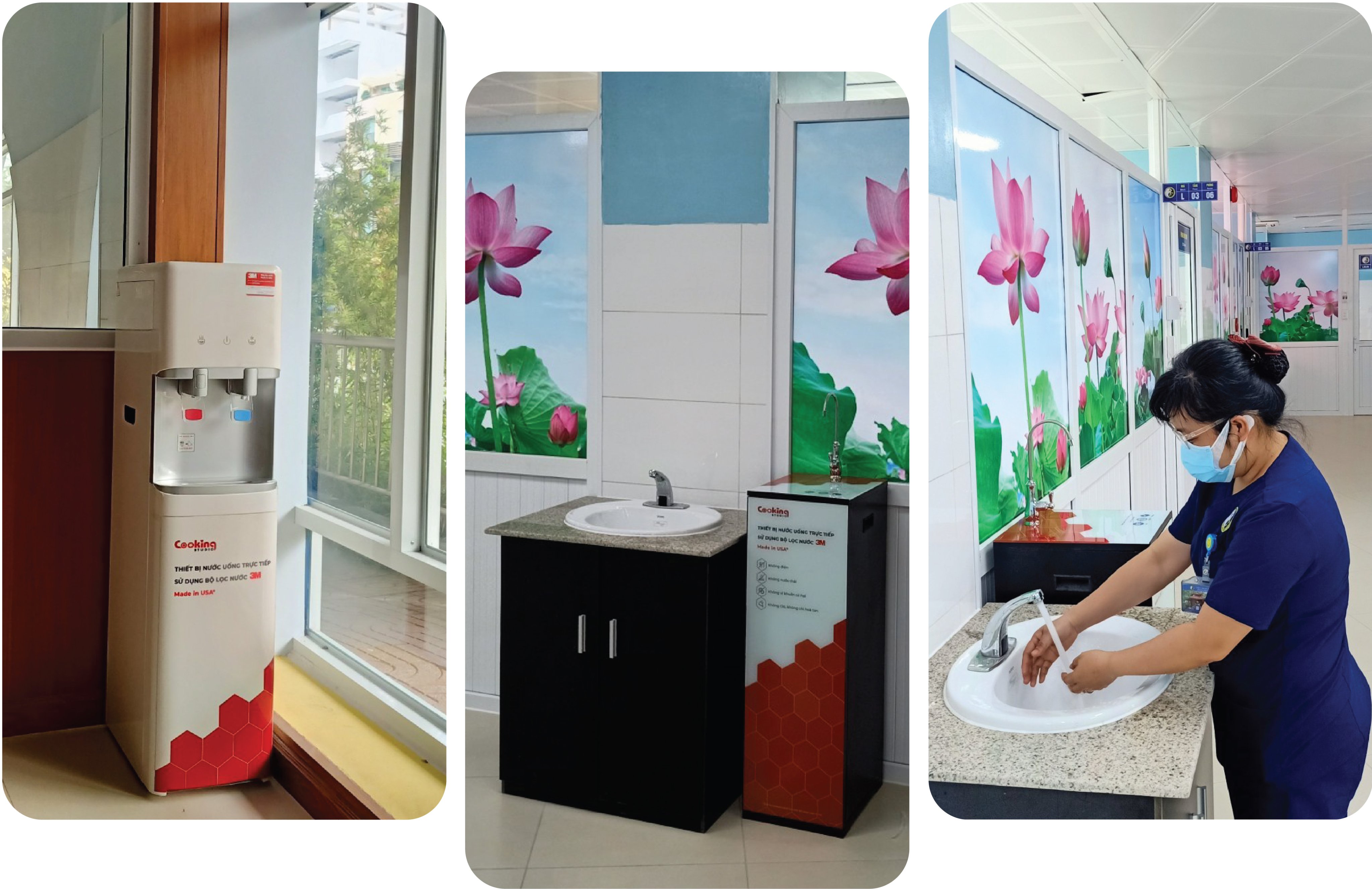 Hình ảnh cây lọc nước nóng lạnh 3M tại bệnh viện Phú Nhuận và Y Học Cổ Truyền