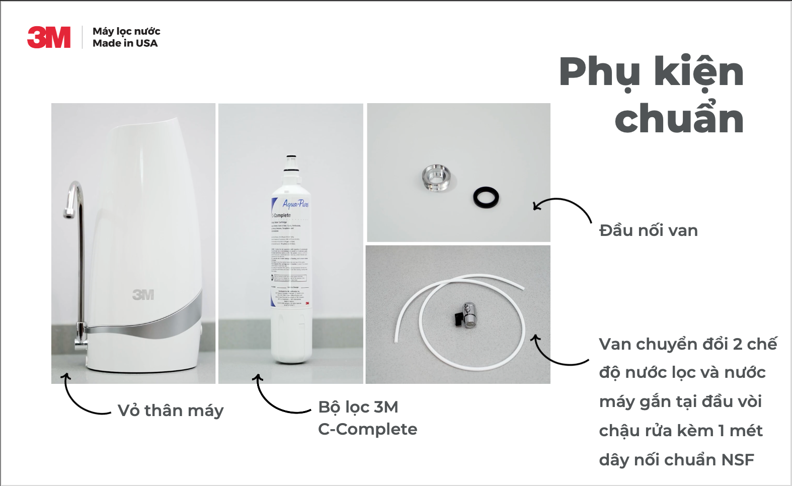Phụ kiện theo kèm được nhập khẩu trực tiếp từ Mỹ