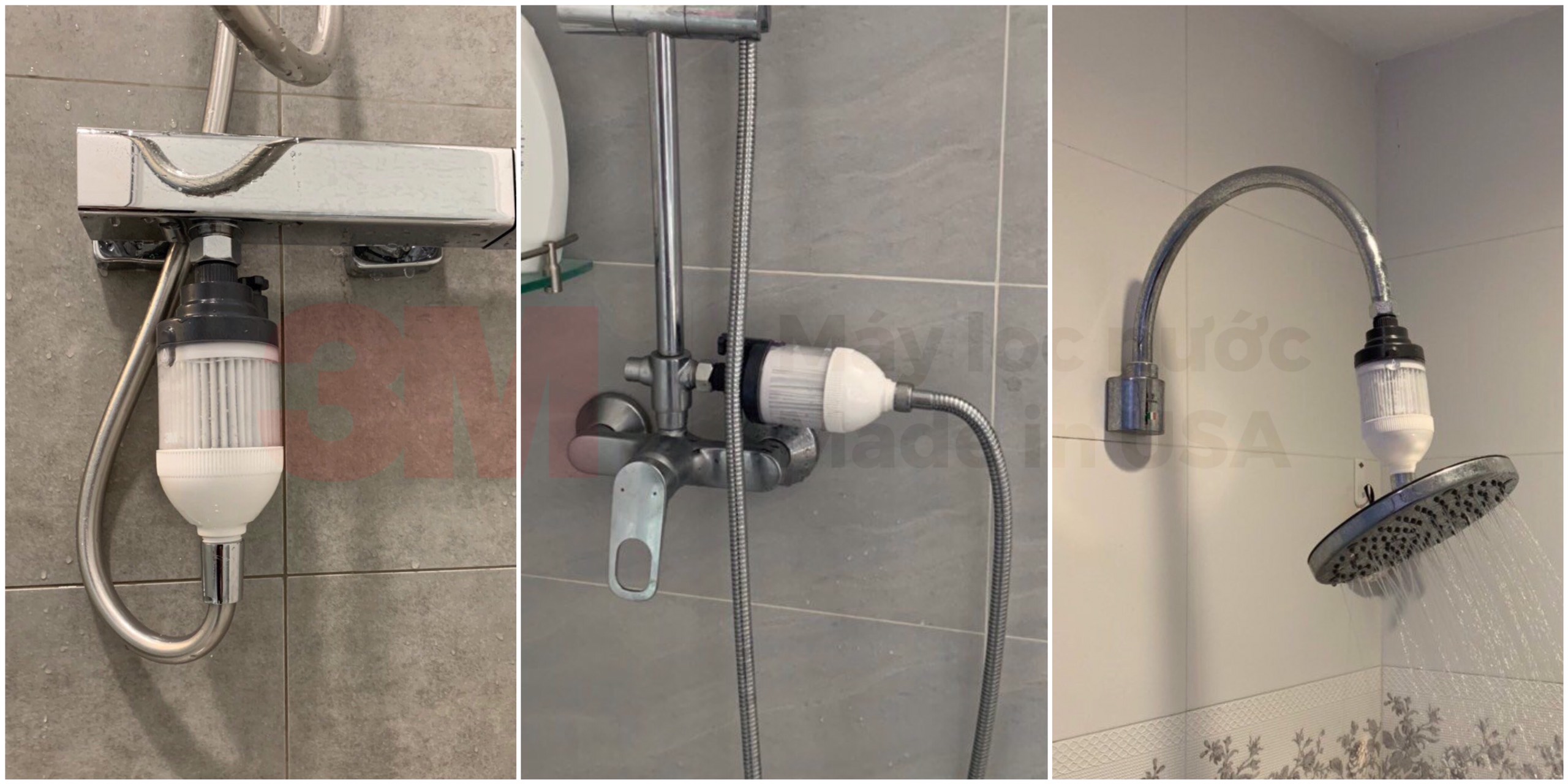 Hình ảnh lắp đặt thực tế lọc sen tắm 3M HSF-IS