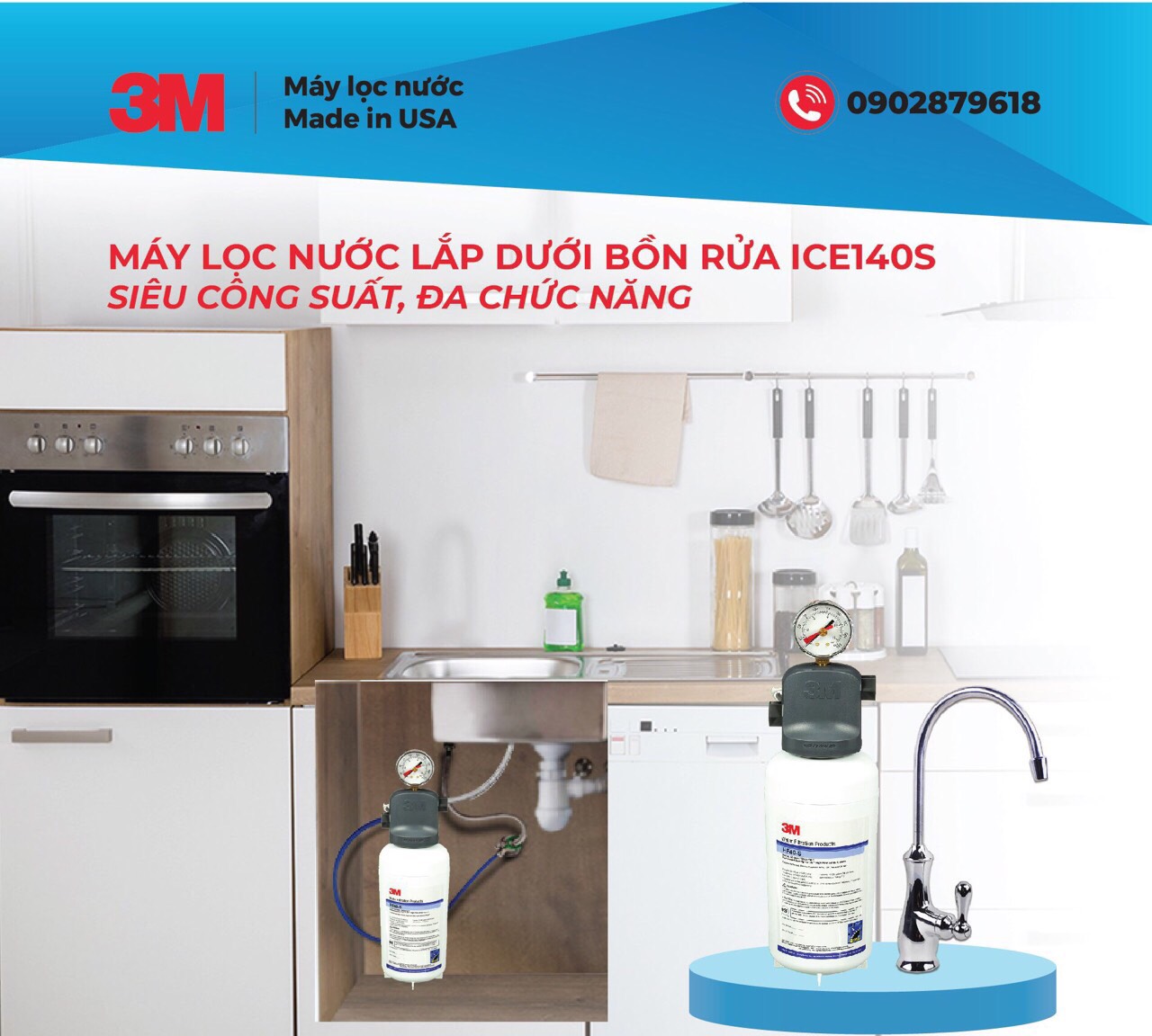 may-loc-nuoc-3m-ice140s-lap-duoi-bon-rua