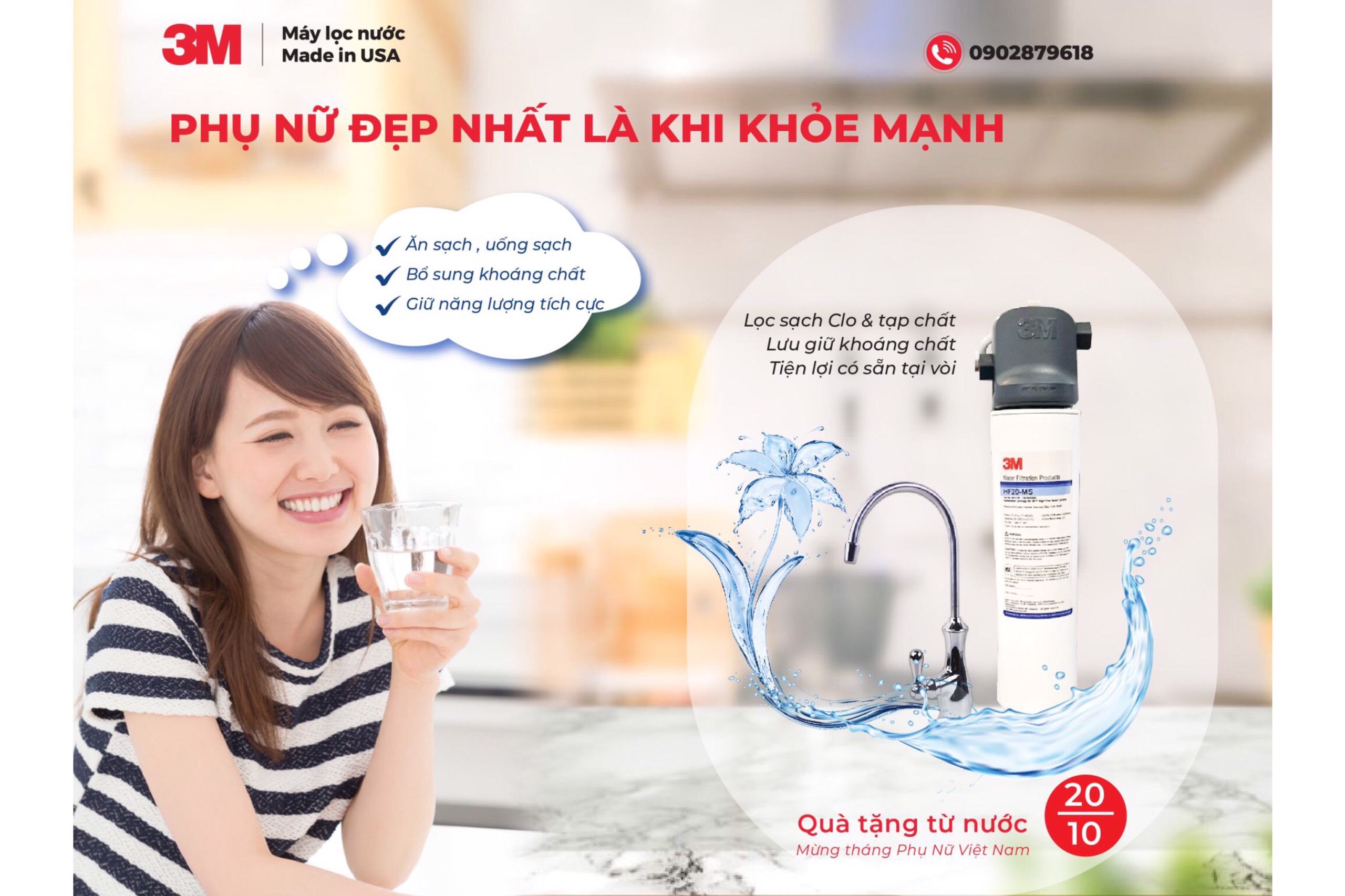 Chăm sóc sức khỏe toàn diện với nguồn nước sạch khuẩn từ Máy lọc nước 3M