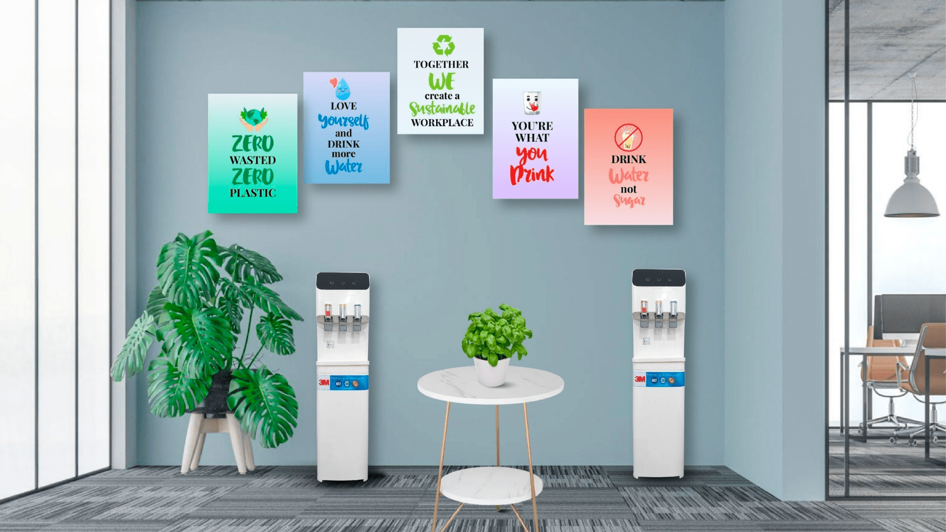 Cây lọc nước nóng lạnh 3M tại nơi làm việc