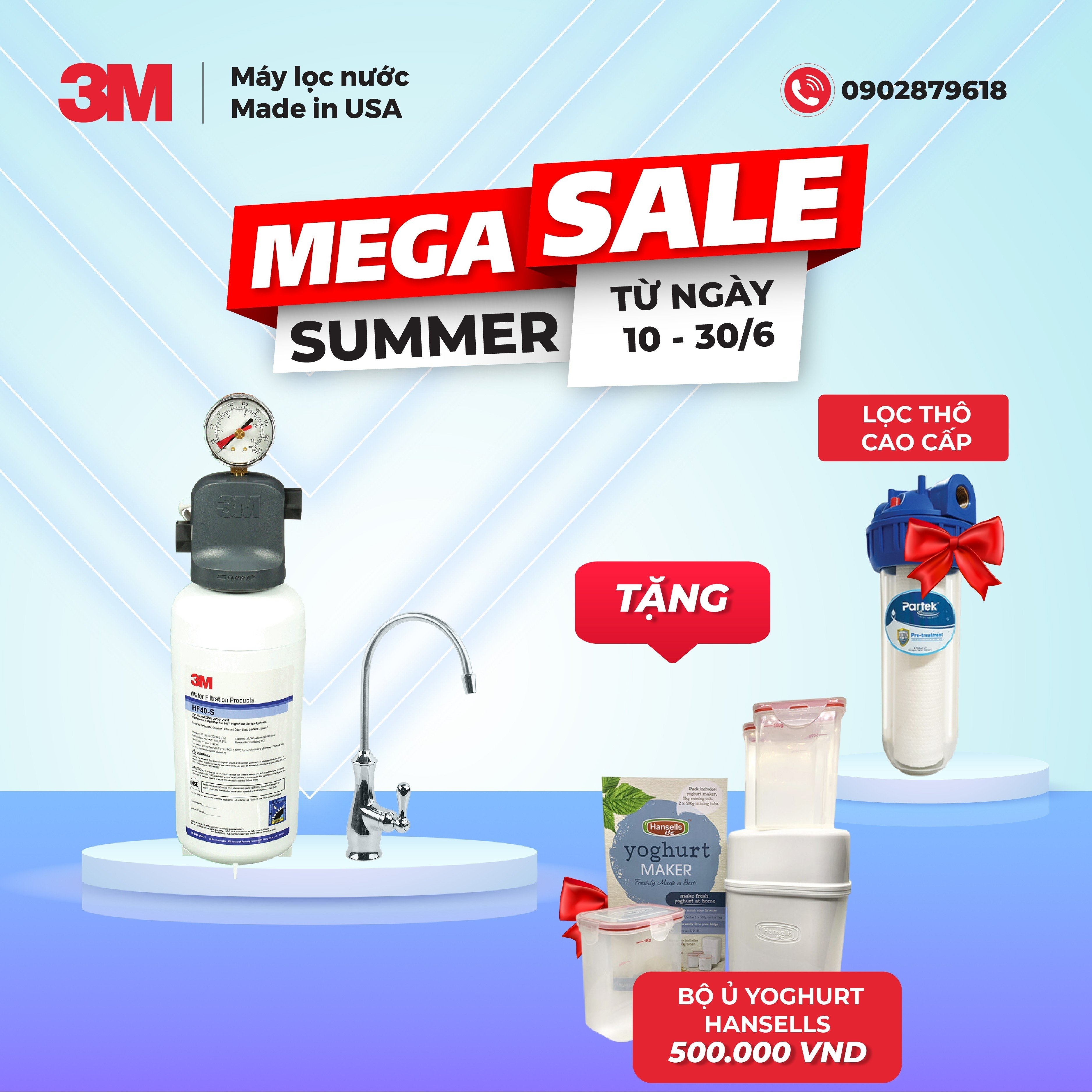 Máy Lọc Nước Lắp Dưới Bồn Rửa 3M ICE140-S Kèm Vòi 3M