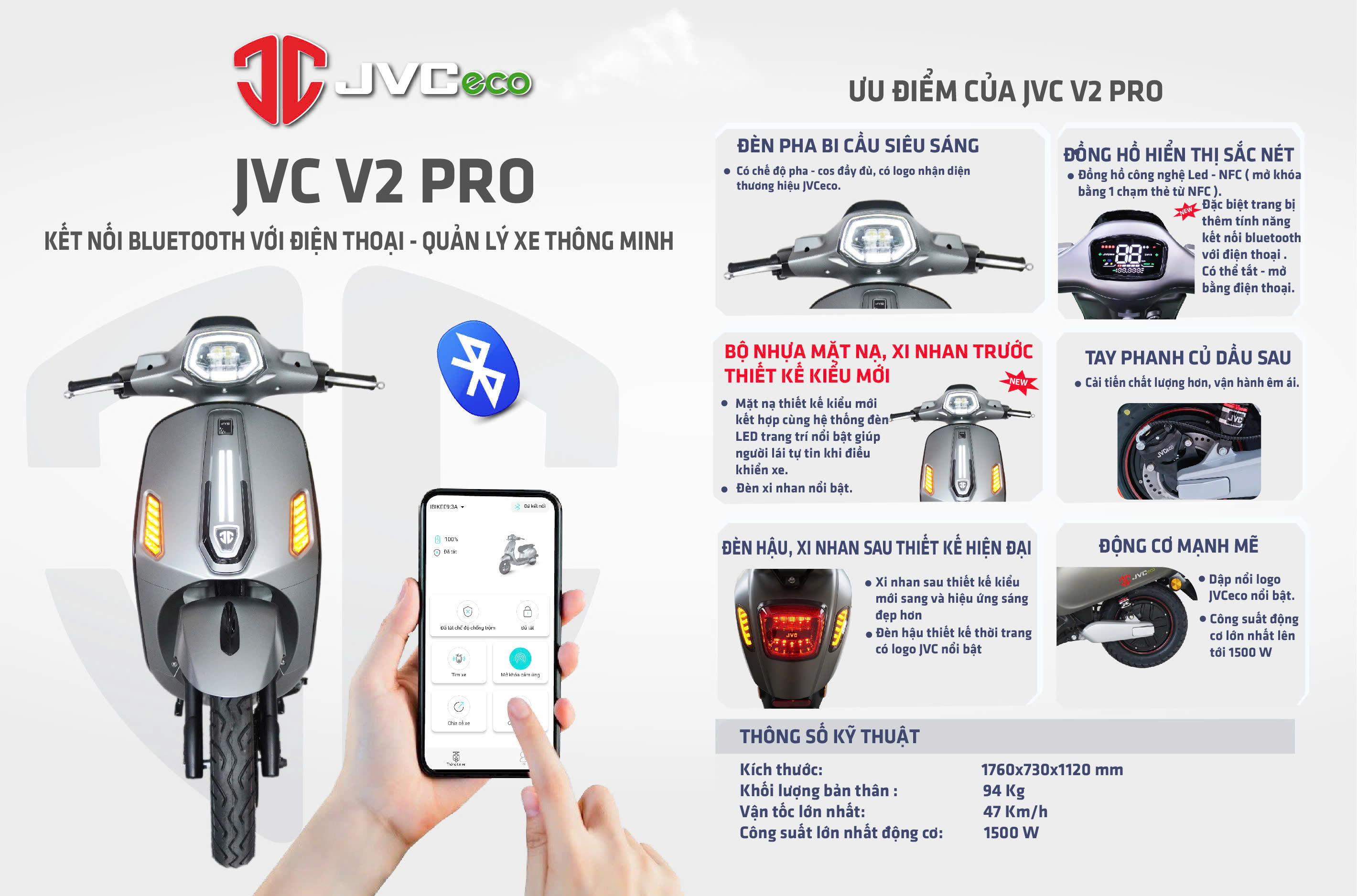 XE MÁY ĐIỆN JVC V2 PRO