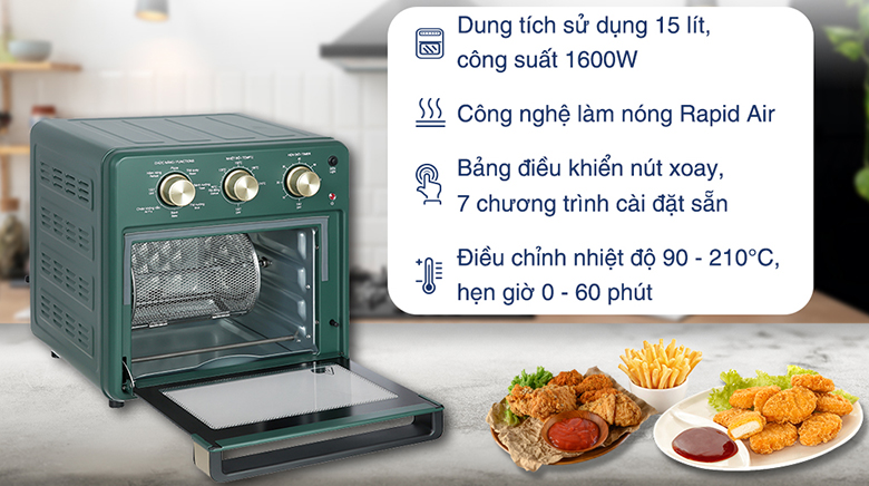 Nồi chiên không dầu Kangaroo KG15AF2A 15 lít