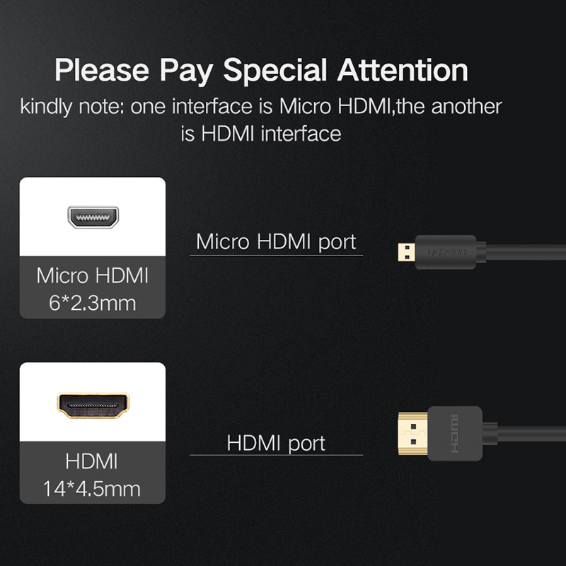 dây chuyển micro hdmi sang HDMI Ugreen