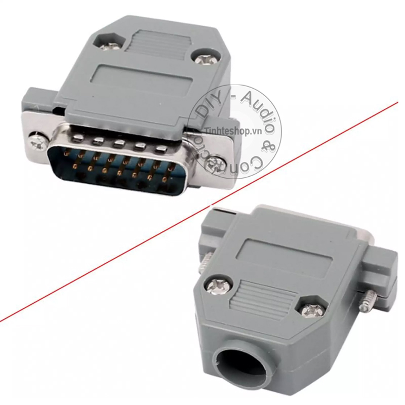 Đầu hàn COM 15 DB15 đực kèm vỏ ốp