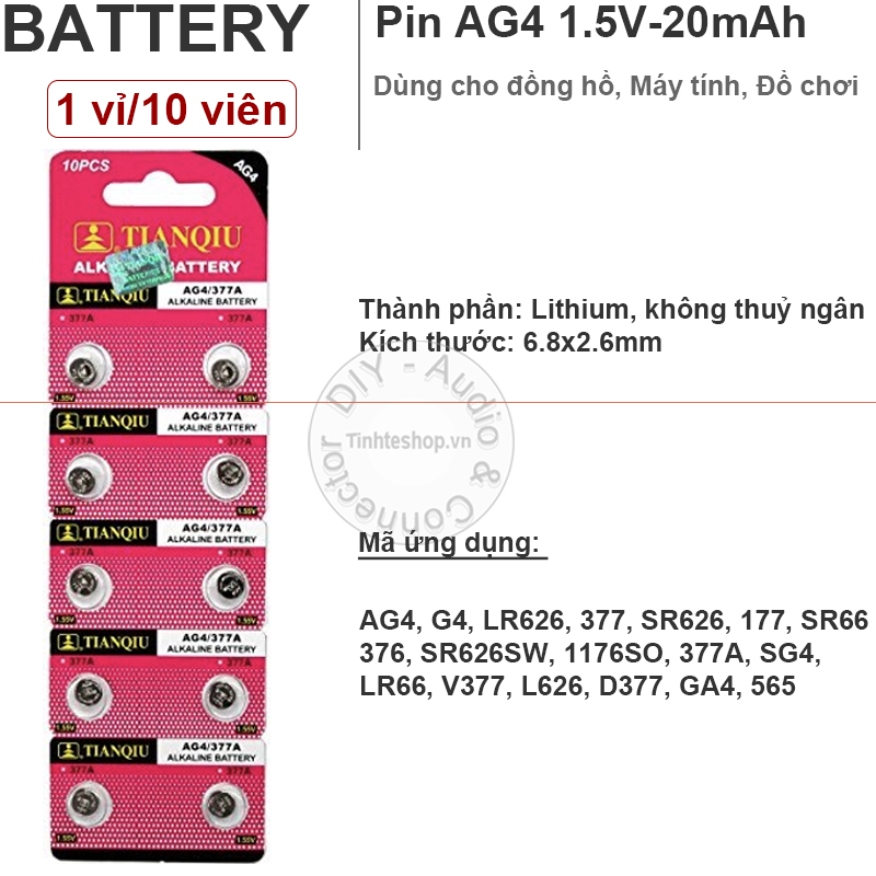 PIN nút AG4 SG4 G4 SR66 LR66 177 376 377 V377