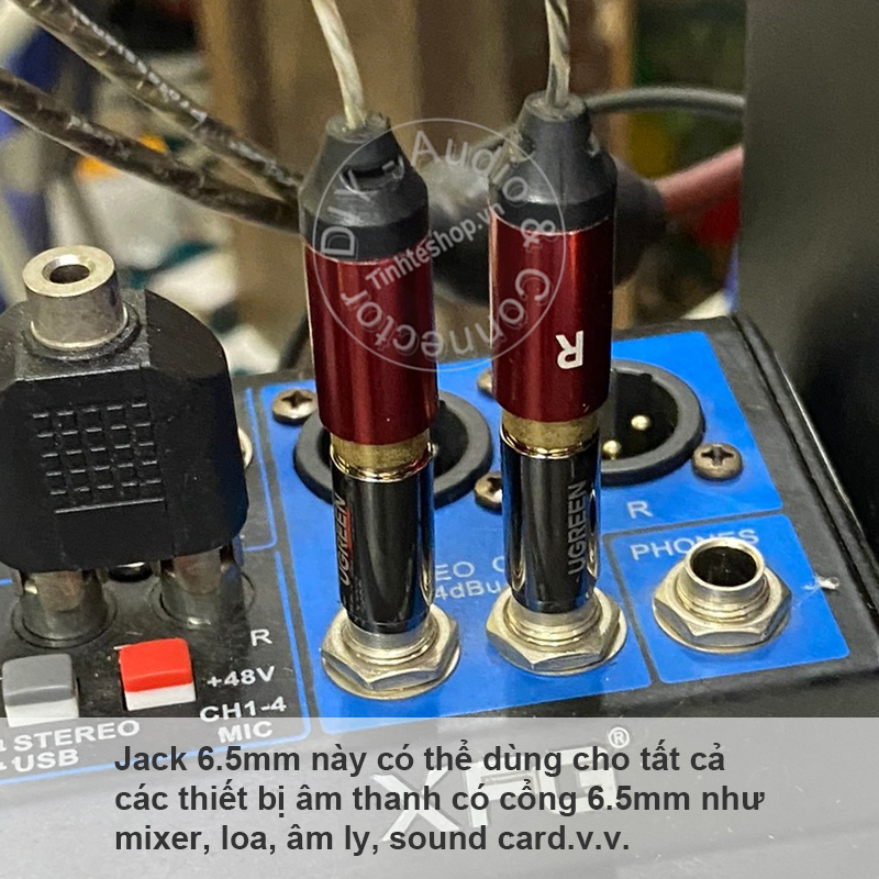 6.35mm male to female RCA adapter