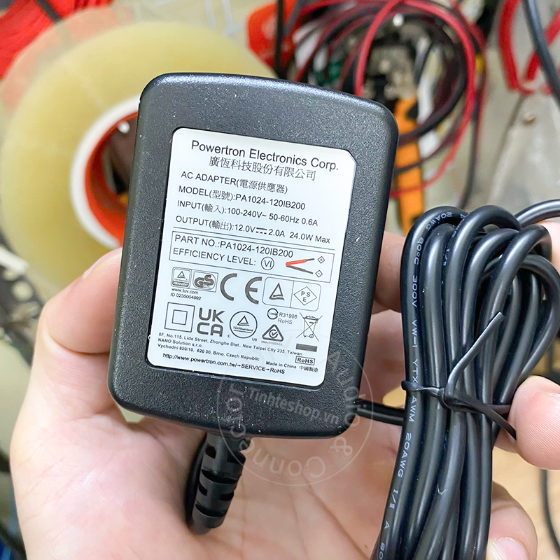 Cục sạc 12V-2A jack nguồn 5.5x2.1mm locking